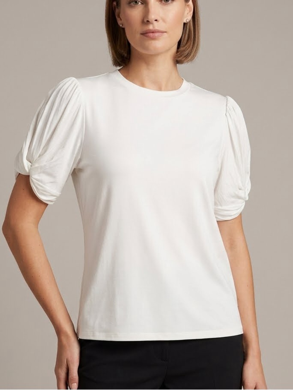 English Factory White Puff Sleeve T-shirt Preppy Casual Bohemian Capsule Sz XS